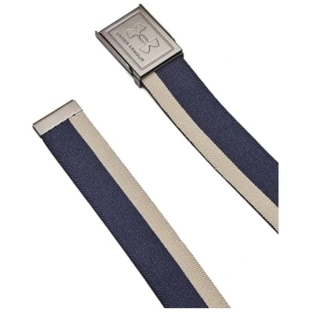 Under Armour Men's Web Belt Navy Blue Gunmetal Buckle Adjustable Casual Golf‎